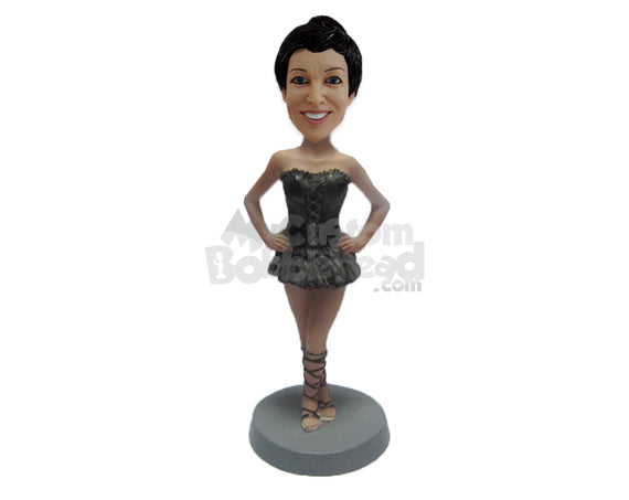 Female Dancer Wearing a Sexy Dancing Outfit Ready to Dance Personalized Bobblehead