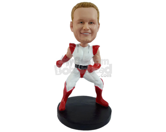 Action Superhero Ready to Fight Crime Personalized Bobblehead