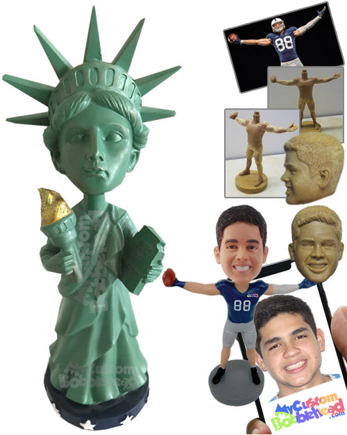 Girl Statue of Liberty Personalized Bobblehead