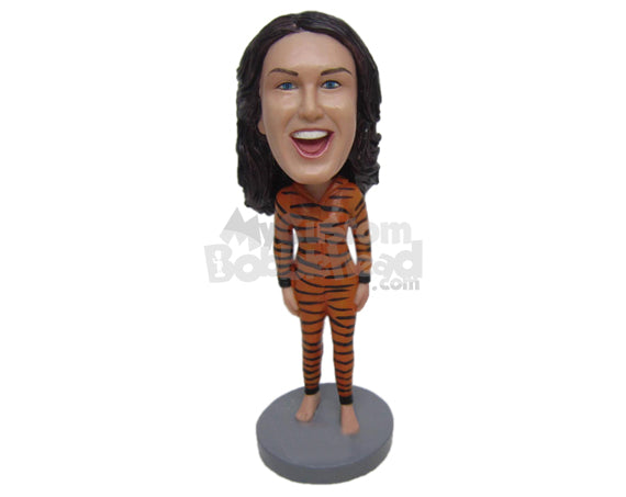 Custom Bobblehead Lady Wearing Tigress Outfit - Super Heroes & Movies Super Heroes Personalized Bobblehead & Cake Topper