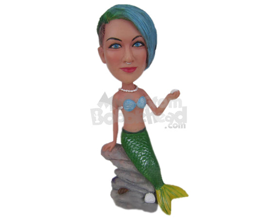 Custom Bobblehead Gorgeous Chick Wearing Mermaid Costume - Super Heroes & Movies Movie Characters Personalized Bobblehead & Cake Topper