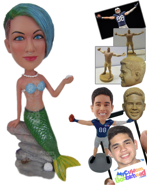 Gorgeous Chick Wearing Mermaid Costume Personalized Bobblehead