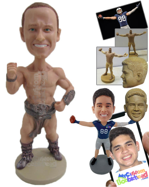 Muscular Spartan in a Warrior Costume Personalized Bobblehead