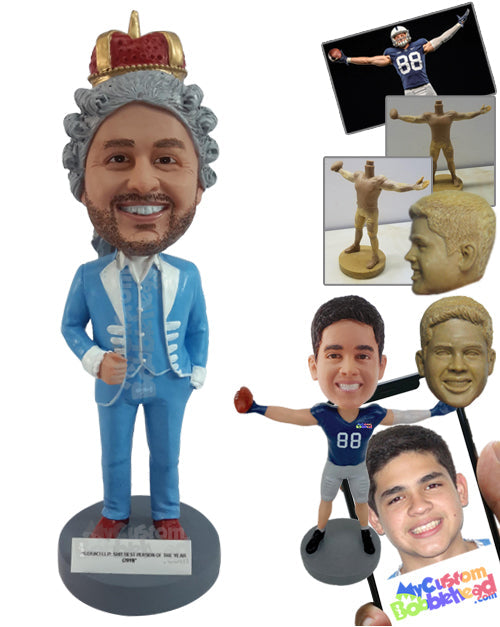 Guy Dressed as a Fancy Emperor or King from the Past Personalized Bobblehead