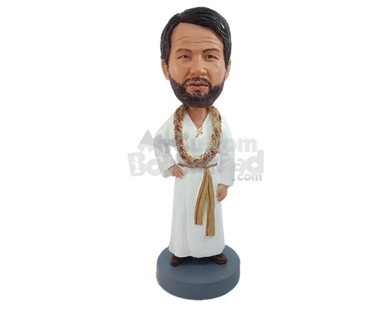 Custom Bobblehead Enlightend man wearing robes waiting to serve the lord - Super Heroes & Movies Movie Characters Personalized Bobblehead & Action Figure