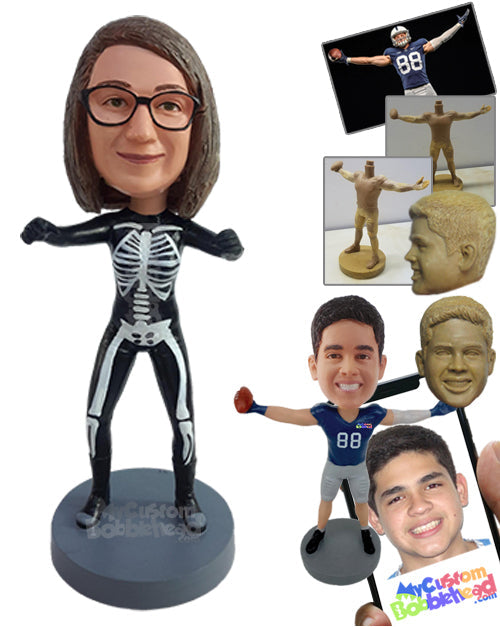 Halloween Skeleton Costume Female Body Coming Back from the Grave Personalized Bobblehead