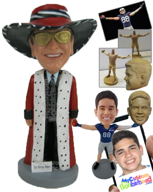 Super Cool Dude in Fancy Gown Personalized Bobblehead