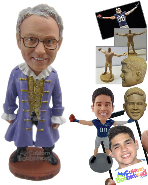 Medieval Gentleman in Vintage Outfit Personalized Bobblehead