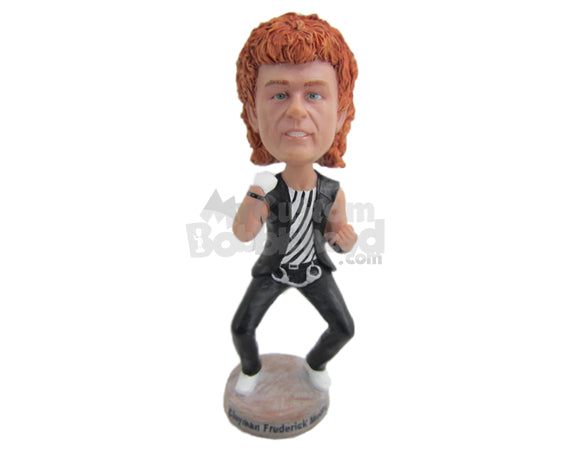 Custom Bobblehead Boy Ready For A Fight Wearing Waistcoat And Pants - Super Heroes & Movies Super Heroes Personalized Bobblehead & Cake Topper