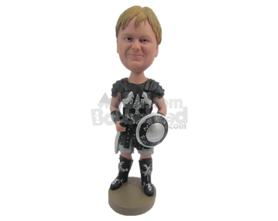 Custom Bobblehead Strong Man In Warrior Costume - Super Heroes & Movies Movie Characters Personalized Bobblehead & Cake Topper