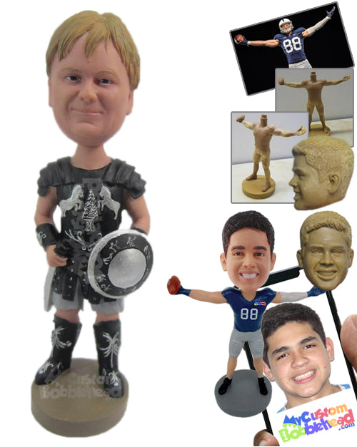 Strong Man in Warrior Costume Personalized Bobblehead