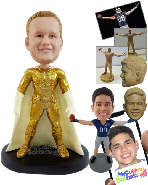 Amazing Superhero with Long Cape Personalized Bobblehead