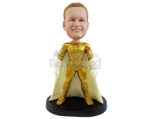 Amazing Superhero with Long Cape Personalized Bobblehead