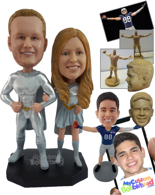 Super Couple in Costume Personalized Bobblehead