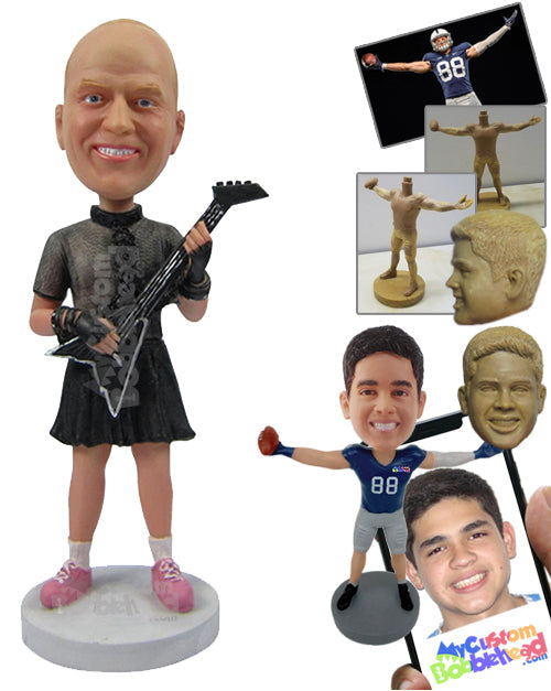 Hard Rocker Guitar Player Personalized Bobblehead