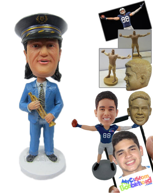 Trumpet Player in Formal Attire Personalized Bobblehead