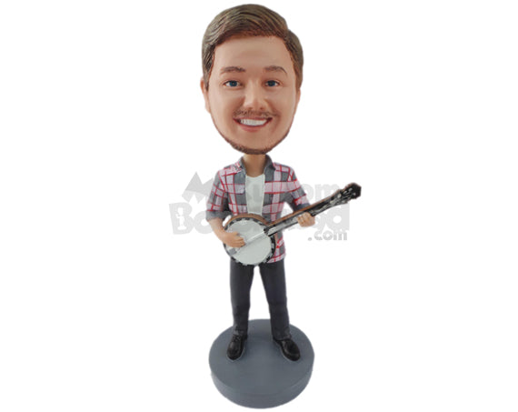 Custom Bobblehead Banjo Player - Musicians & Arts Strings Instruments Personalized Bobblehead & Cake Topper