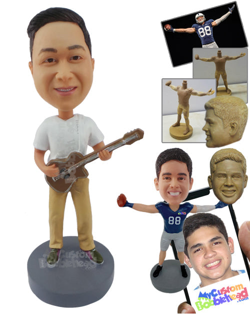 Guy Holding Guitar Personalized Bobblehead