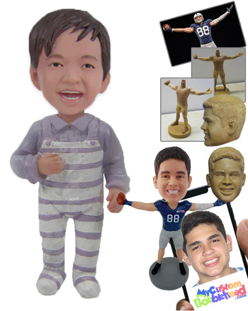 Baby Boy Wearing Suspenders Personalized Bobblehead