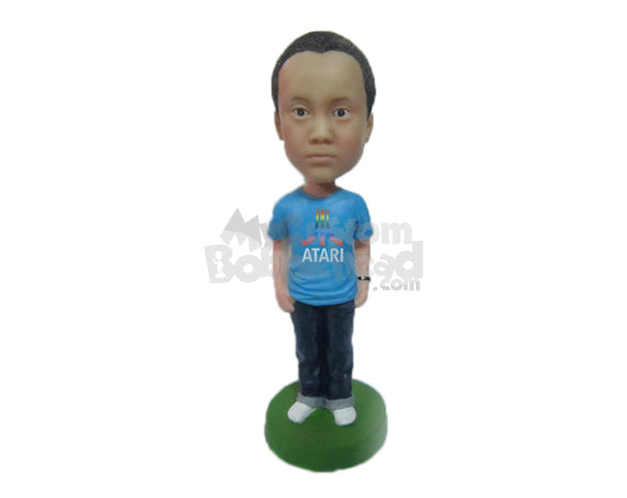 Custom Bobblehead Beautiful Kid In T-Shirt And Jeans - Parents & Kids Babies & Kids Personalized Bobblehead & Cake Topper