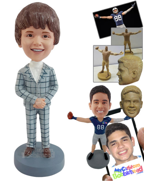 Stylish boy wearng nice suit Personalized Bobblehead