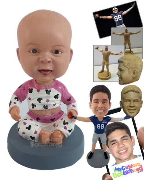 Nice chubby baby with adorable clothes Personalized Bobblehead