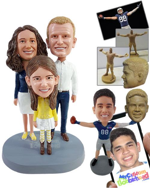 Trendy family wearing gorgeous clothes on a nice day Personalized Bobblehead