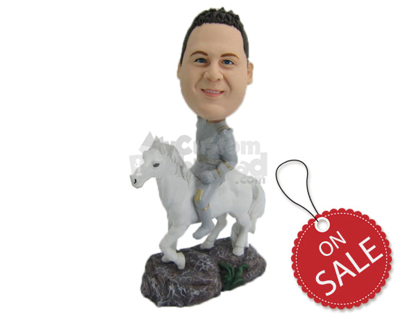 Custom Bobblehead Royal Prince On A Beautiful Horse - Pets & Animals Horses Personalized Bobblehead & Cake Topper