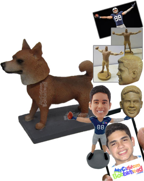 Pet Dog Standing with His Tail Up Personalized Bobblehead