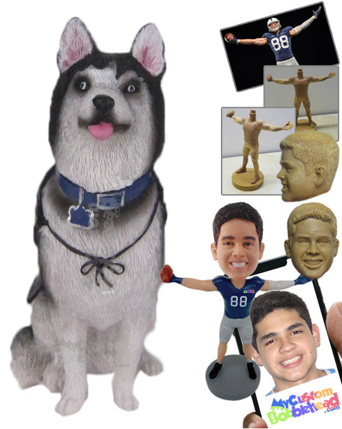 Sitting Dog Pet with Cap Personalized Bobblehead