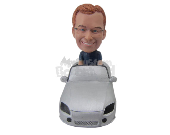 Custom Bobblehead Dare Devil Pal Riding A Convertible Car - Motor Vehicles Cars, Trucks & Vans Personalized Bobblehead & Cake Topper