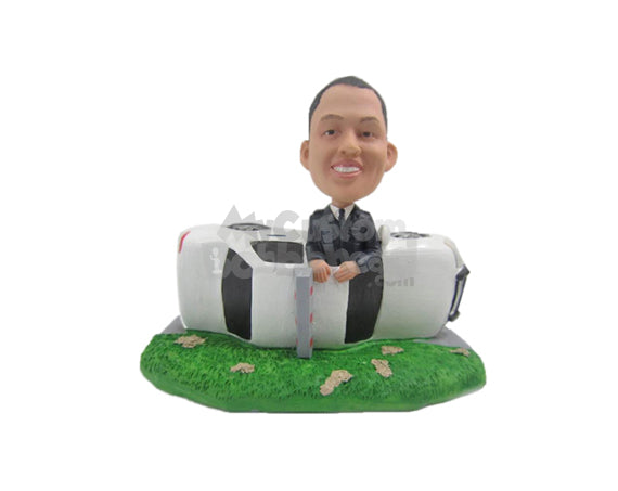 Custom Bobblehead Stuntman Coming Out A Car Wreck - Motor Vehicles Cars, Trucks & Vans Personalized Bobblehead & Cake Topper