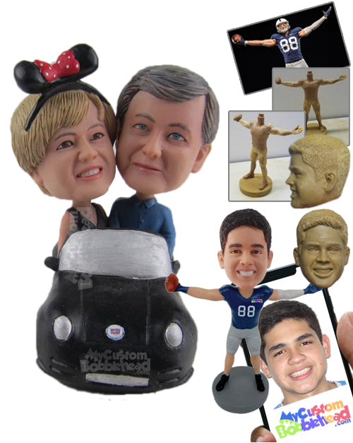 Lovely Couple in a Fancy Convertible Car Personalized Bobblehead