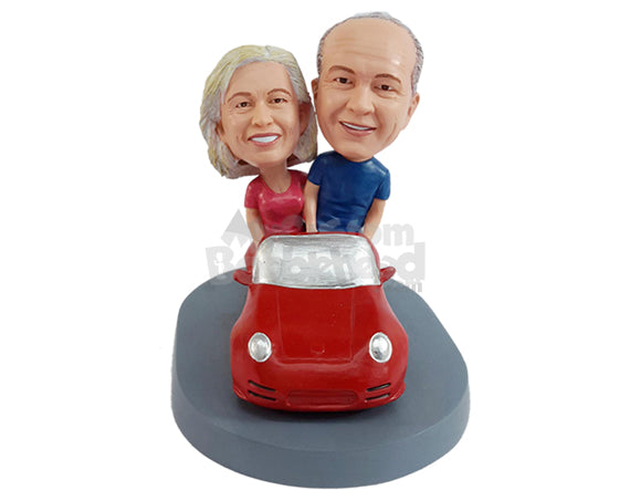 Custom Bobblehead Nice casual couple driving  around wearing t-shirts - Motor Vehicles Cars, Trucks & Vans Personalized Bobblehead & Action Figure