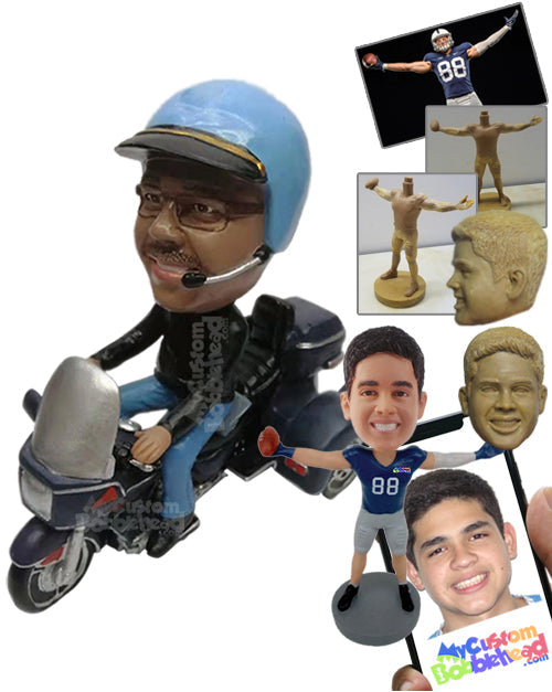 Cool Police Officer Riding His Bike Personalized Bobblehead