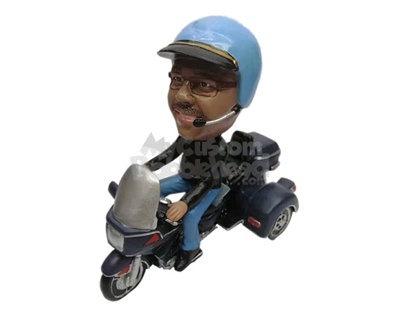 Cool Police Officer Riding His Bike Personalized Bobblehead