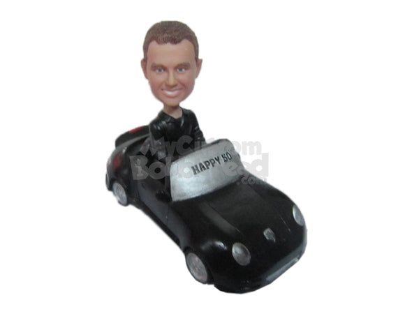 Custom Bobblehead Cool Dude Driving A Fast Convertible Car - Motor Vehicles Cars, Trucks & Vans Personalized Bobblehead & Cake Topper