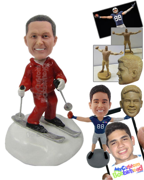 Cool Fella in Tracksuit Skating on Ice Personalized Bobblehead