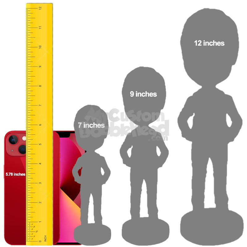 Custom Bobblehead Muscular Dude Standing Next To A Sign Post With A Cup In Hand - Leisure & Casual Casual Males Personalized Bobblehead & Cake Topper