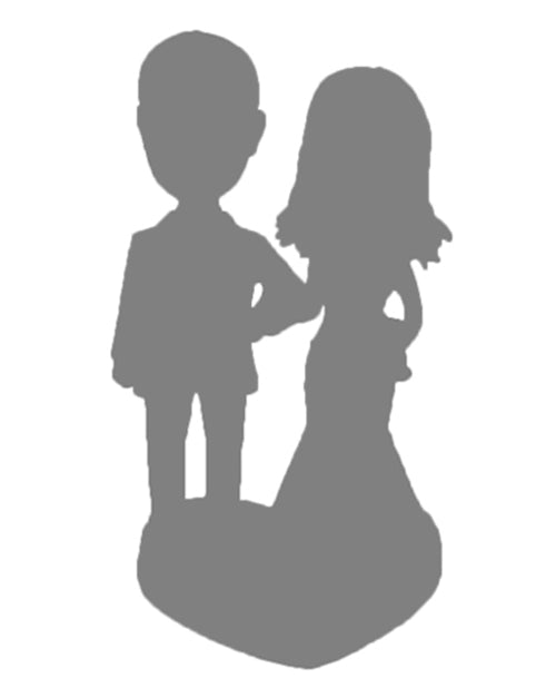 Beach Wedding Themed in Semi Formal Attire Personalized Bobblehead