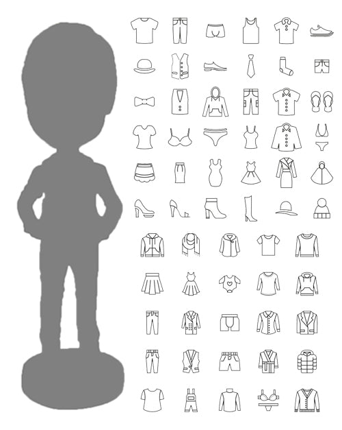 Lady Wearing a Short-Sleeved Dress and a Skirt with Fashionable Footwear Personalized Bobblehead