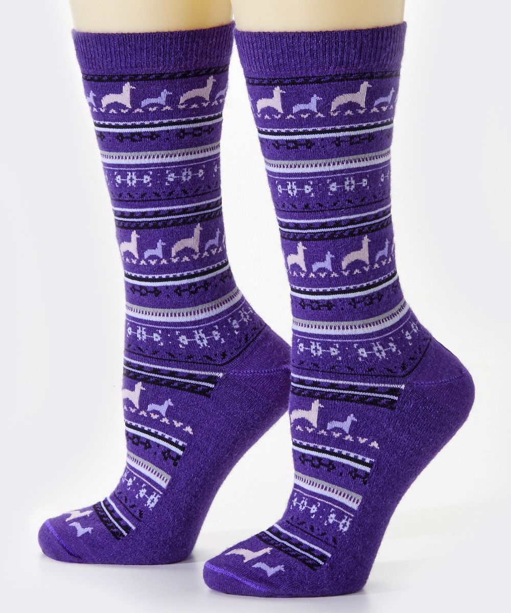 ALPACA PRINT CREW SOCK