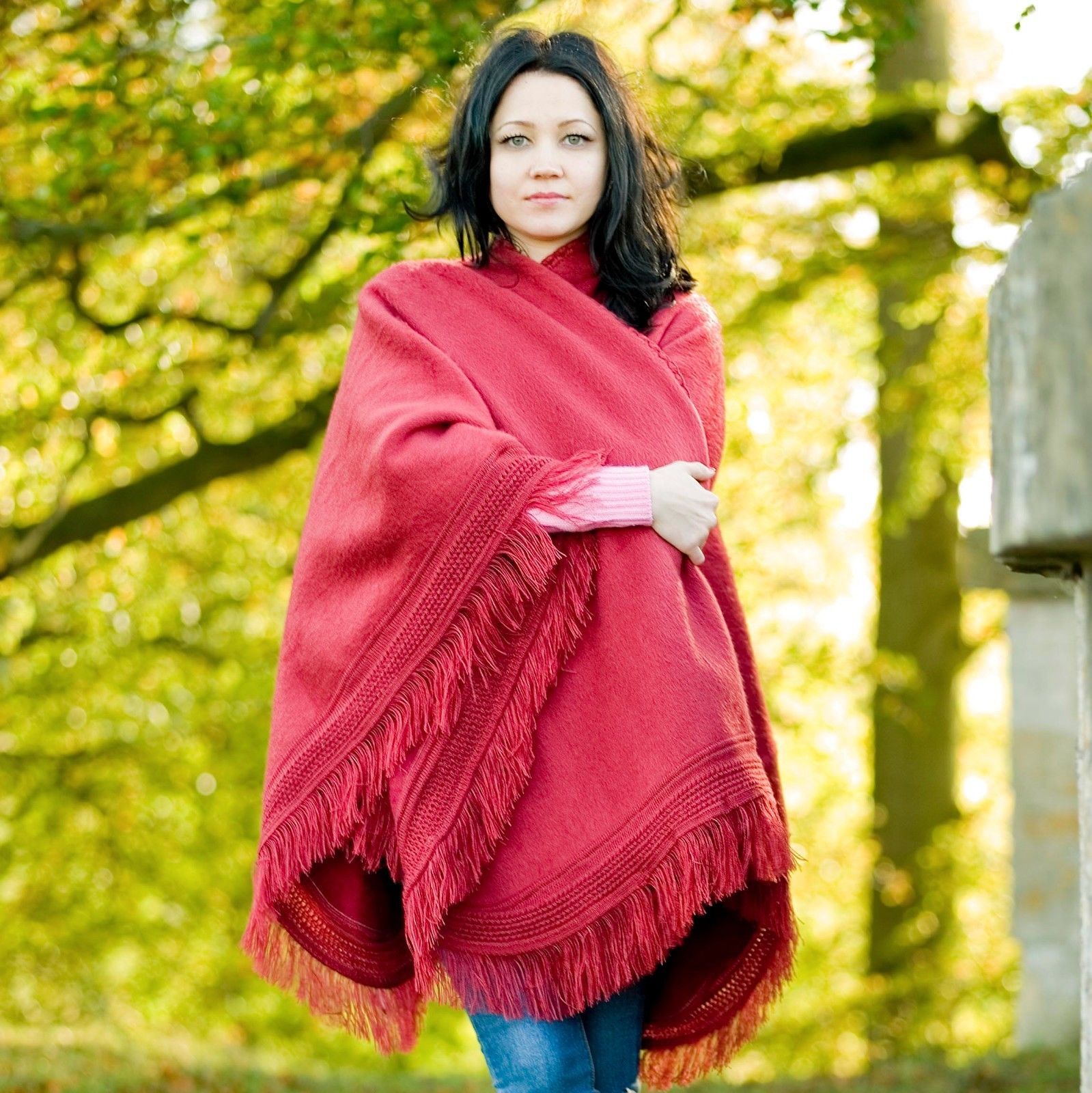 New Cape Wrap Solid Alpaca Poncho