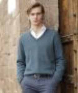 Men's V-Neck Baby Alpaca Pullover