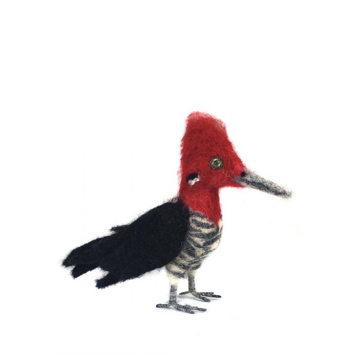 NEW: Woodpecker Felted Alpaca Sculpture